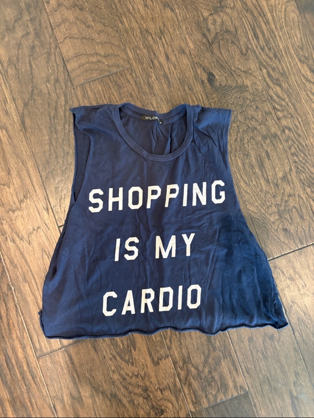 Wildfox Navy Graphic Tank with White Text